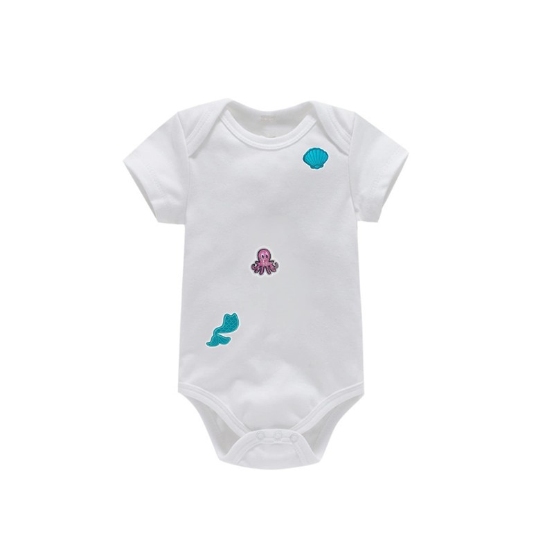 Seashell Mermaid Queen Princess Tail Squid Embroidery Iron-on Patches DIY