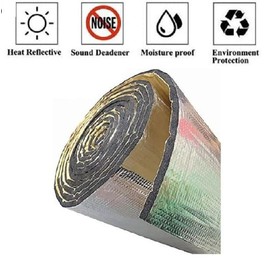 TWCUSEP Car Truck SUV Van RV Vehicle Auto Heat Sound Deadening Reflective Insulation Mat Pad Exhaust Pipe Muffler Hood Door Self Adhesive (6MM / Waterproof / Class 1A Fire Heat Rated)(36" x 10')