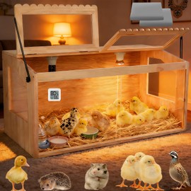 Chicken Brooder Box, Brooder Box for Chicks & Quail, Large Chicken Coop Quail Cage with Heat Lamp, Ideal for Chicks, Ducks, Quails, Hamsters and Lizards (31.5 x 16 x 16 in)