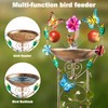 Bird Bath with Trellis for Climbing Plants Outside,Metal Antique Butterfly