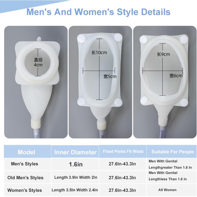 Urine Bags for Old Men, External Urinary Catheter, 2000ml &
