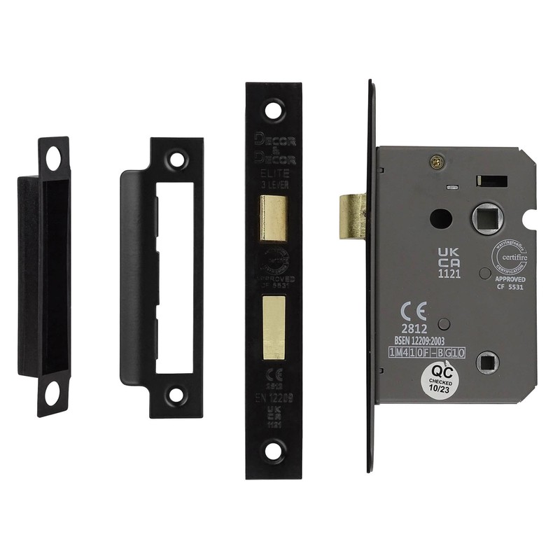 Decoranddecor Bathroom Mortice Lock - 2.5inch / 64mm - Matt