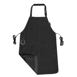 Riparo Leather Apron for BBQ - Work Apron - Heavy Duty Shop Apron for Woodworkers, Mechanics, Blacksmiths, Carpenters (Black)