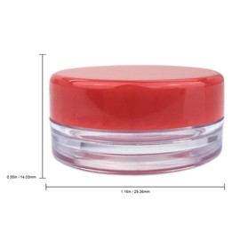 (25 Pieces Jars + Lid) Beauticom 3G/3ML Round Clear Jars with RED Screw Cap Lids for Scrubs, Oils, Toner, Salves, Creams, Lotions, Makeup Samples, Lip Balms - BPA Free