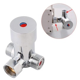 Mixing Valve, Hot and Cold Water Valve, Water Mixing Valve, 3-Way Splitter, Temperature Control, Easy Cold and Cold Switch, 70 * 55 * 50mm G1/2 (BSP) for Washstand/Bathroom/Bathroom/Kitchens