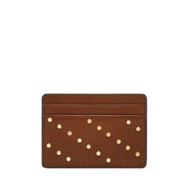 Fossil Women's Steven Litehide™ Leather Card Holder Wallet, brown, Casual