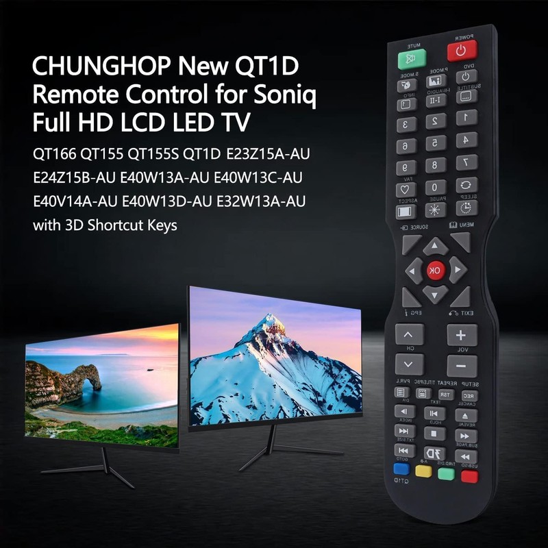 TAVICE QT1D Replacement Remote Control for SONIQ HD LCD LED