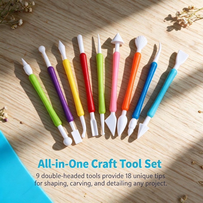 9 PCS Carving Pens，Fondant Modeling Tools，Fondant Icing Cakes for Clay