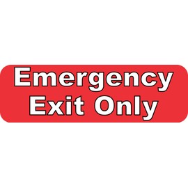 10" x 3" Red Emergency Exit Business Sign Decals Window Sticker Decal Stickers
