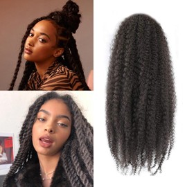 Marley Twist Braiding Hair Afro Kinky Curly Marley Twist Crochet Hair Marley Twist Hair Long Cuban Twist Hair Marley Hair Extensions Synthetic Crochet Braids (4#, 12inch/3packs)
