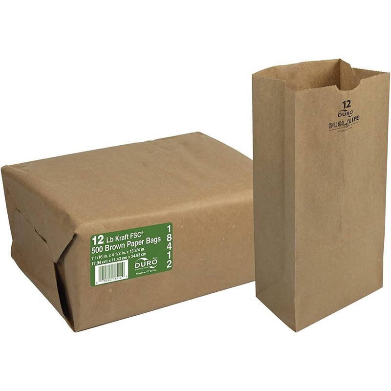 Duro Bag Mfg. Co. 18412 12# 100% Recycled Kraft Bag