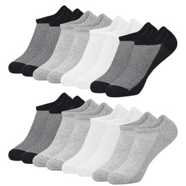 ARERWA No Show Socks Mens, 8 Pairs Non Slip Invisiable Socks for Men Trainer Socks Low Cut Casual Cotton Liner Socks 8.5-11
