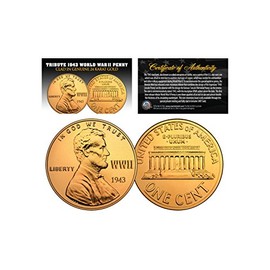 1943 Tribute Steelie WWII Steel Penny Coin Clad in Genuine 24K Gold - Lot of 3