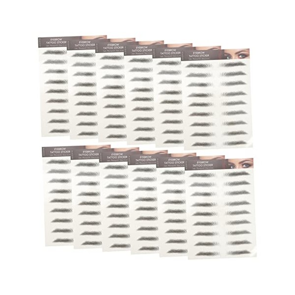 PartyKindom 12pcs Eyebrow Stickers for Women Natural Hair-like Brow Tattoos