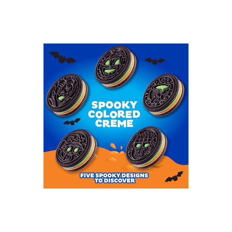 OREO Galletas de Halloween de edición limitada, crema de colores