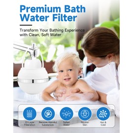 Bath Filter for Tub, Bathtub Water Filter for Tub Faucet Remove Contaminants Chlorineand Fluoride, Bath Ball Filter Water Guard Hard Water Softener, Enhances The Health of Skin, Hair, Nails