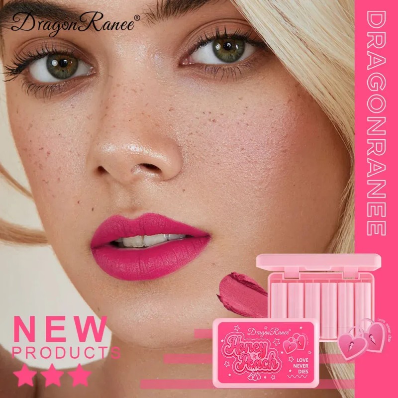 Set Labial Dragon Ranee Mate 6 Tonos Rosados Mini