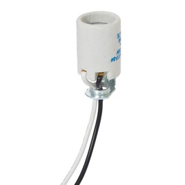 B&P Lamp Intermediate Base E17 Keyless Unglazed Porcelain Socket with Wire Leads