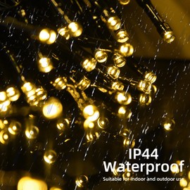 Lycklig 2 Pack 400 Led String Lights for Outside Solar Powered Total 164ft Solar Powered String Lights with 8 Modes - Christmas Solar Lights Outdoor Waterproof for Tree Patio Party Warm White