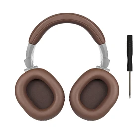 SOULWIT Ear Pads Cushions + Headband Cover, Replacement Kit for ATH M50, M50X, M50XWH, M50XBT, M50XBT2, M50S/LE Headphones, Replacement Headstrap Pad & Earpads Repair Part (Coffee)
