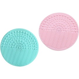 Healeved 2 piezas Tapetes Limpiadores de Brochas de Maquillaje de Silicona Impermeables Almohadilla para Limpieza Facial y Cosmética Uso Casa o Salón de Belleza