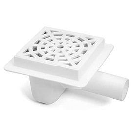 White 150x150mm Floor Ground Garage Waste Drain Gully Trap 50mm Outlet Pipe