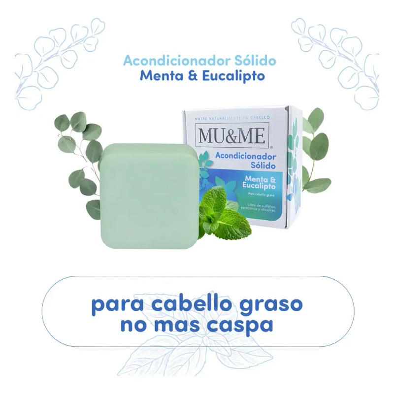 Acondicionador Solido Mu&me Menta & Eucalipto 140gr
