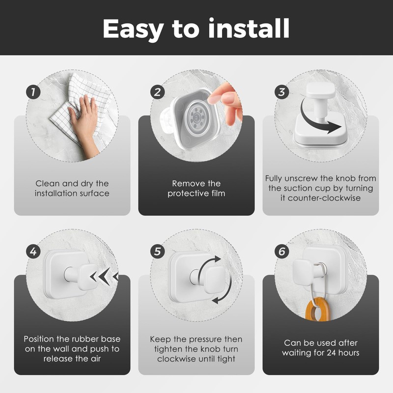 WingWider Shower Hooks for Inside Shower,Reusable Suction Cup Hooks for