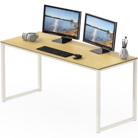 SHW Mission 55-Inch Home Office Computer Desk, Oak