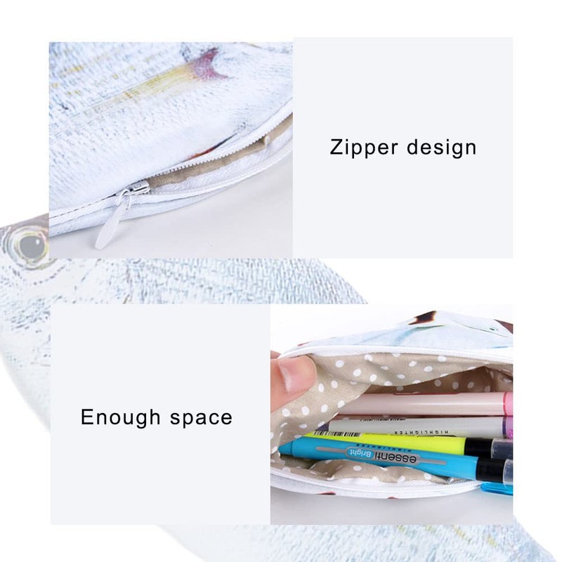 WSHuayee Fish Shape Pen Bag, Zipper Pencil Case, Creative Pencil