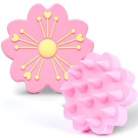 頭皮ブラシ、桜、有机シャンプーブラシ頭皮マッサージ、頭皮のケア、人体工学設計、頭皮ブラシ、頭皮の清潔、乾湿両用頭皮マッサージブラシ