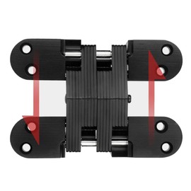 Simple Concealed Hinge of Cabinet Door, zinc Alloy Concealed Hinge Suitable for Various Types of Concealed Doors (60.4mm*12.8mm Black)