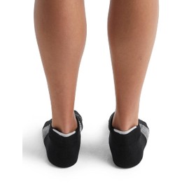 Icebreaker Merino Women's Multisport Light Cushion Micro Sock, Black/Snow/Metro Heather, Small