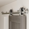 CCJH 5.5FT/66'' Stainless Steel Sliding Track Barn Door Hardware Kit