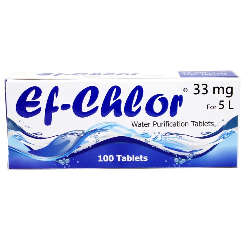 Ef-Chlor 33 mg Water Purification Tablets – Treats 4–5 litres
