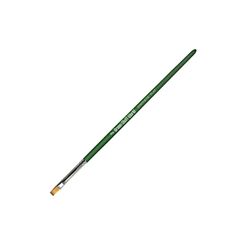 Green Stuff World GSWD-2457 Green Series Synthetic Hair Flat Brush,
