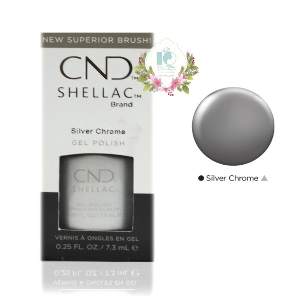 CND Shellac UV Gel Polish 0.25 oz NIB Silver Chrome