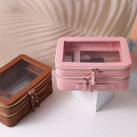 SANHECUN - Neceser de viaje transparente para artículos de aseo de viaje, bolsa de accesorios de viaje, bolsa de maquillaje, dimensiones | Largo x Anc