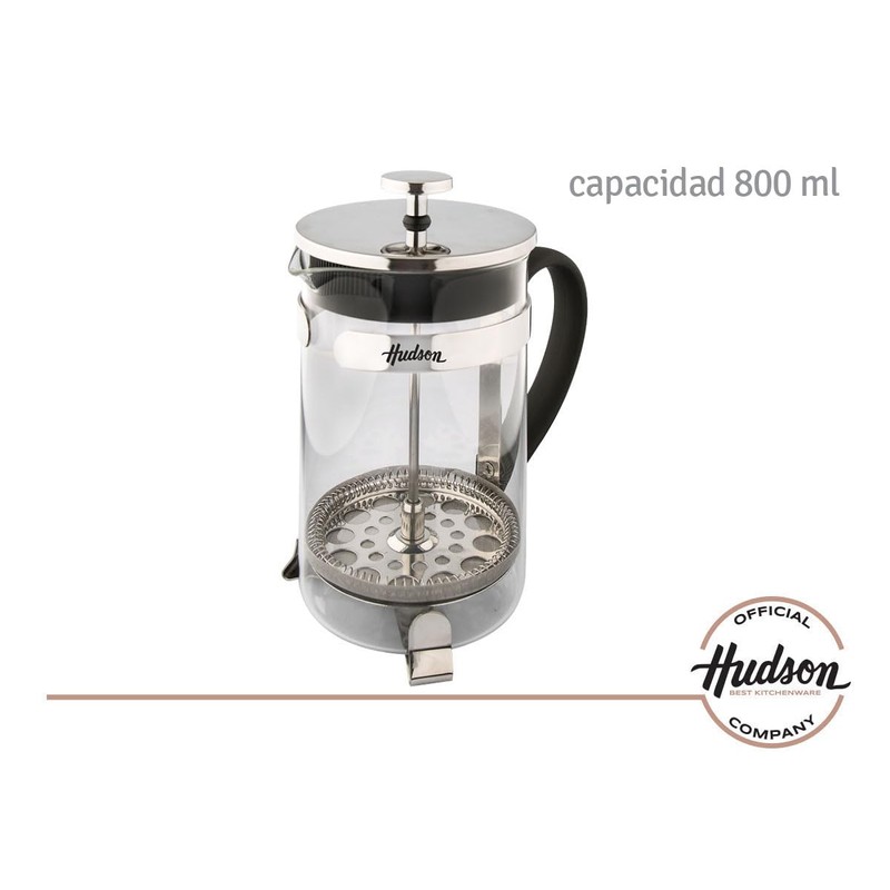 HUDSON French Press Coffee and Tea Maker, 9 cups, Silver
