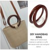 NUOBESTY 2pcs Wooden Ring Handle Round Wood Handles Wooden Circle