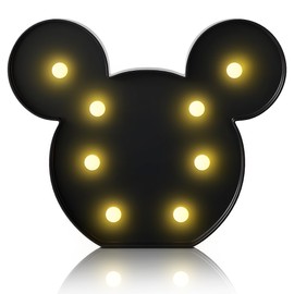 YiaMia Black Mouse Night Light for Kids, Battery Powered Mouse Decor, Mouse Birthday Decorations for Bedroom, Kids Room Decor, Mouse Wall Decor for Bedroom