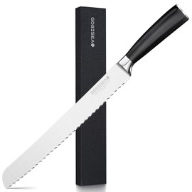 GobiSea 10-Inch Serrated Bread Knife for Homemade Bread, Sourdough Bread Knife with Wide Wavy Edge for Slicing Toast, Baguette, Bagels, Cake