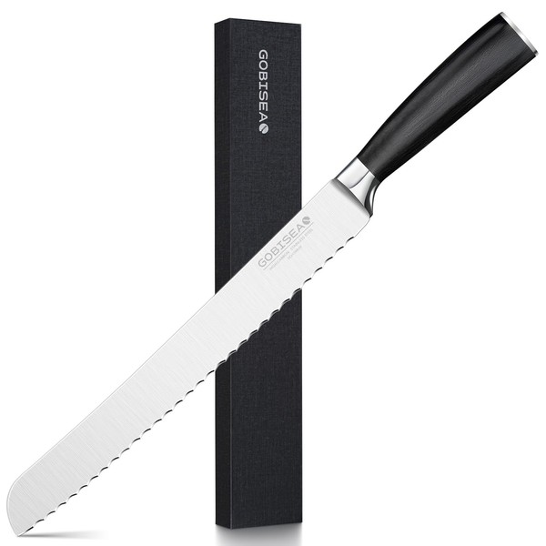 GobiSea 10-Inch Serrated Bread Knife for Homemade Bread, Sourdough Bread