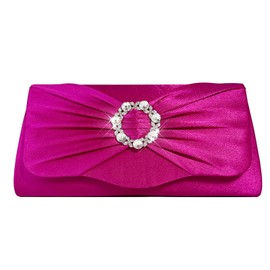 pfoosnd Womens Evening Bag Sparkly Bow Rhinestone Clutch Purses for Women Wedding Party Purses Glitter Cocktail Prom Handbags(Rose)