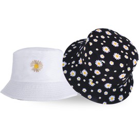 Bucket Hat Summer Reversible Hat Travel Straw Fisherman Wide Brim Travel Bucket Sun Protection Headwear Beach Summer Spring Costume Vacation Clothing Cap (White)