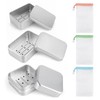 3pcs Soap Tin, 180 ml/150 ml, Aluminum, with 3 Soap