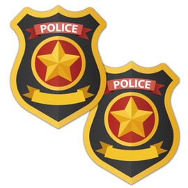 50 Police Badge Name Tag Stickers for Police Birthday Party Supplies, Police Label Stickers Police Office Stickers for Kids Teacher Office School Decorations.