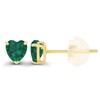 14K Yellow Gold Plated Sterling Silver 4mm Heart Created Green