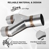Mupera 2.5 Inch Exhaust Y Pipe, 2.5" Single to 2.5"