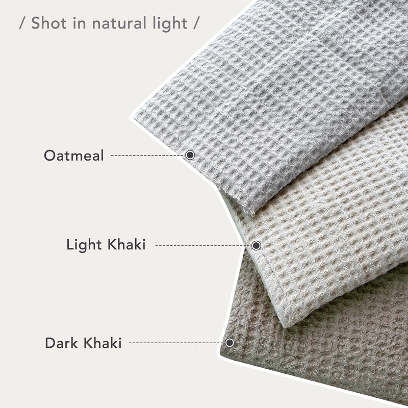 CozyTide 100% Cotton King Size Quilt(110x98 Inch),Dark Khaki Lightweight Waffle